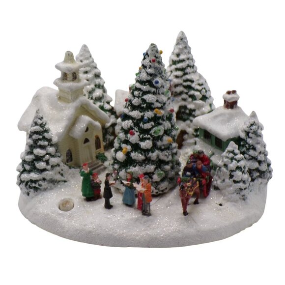 Thomas Kinkade 2011 ST NICHOLAS CIRLCE Village 5" Lighted/Music TESTED WORKS - Picture 1 of 7